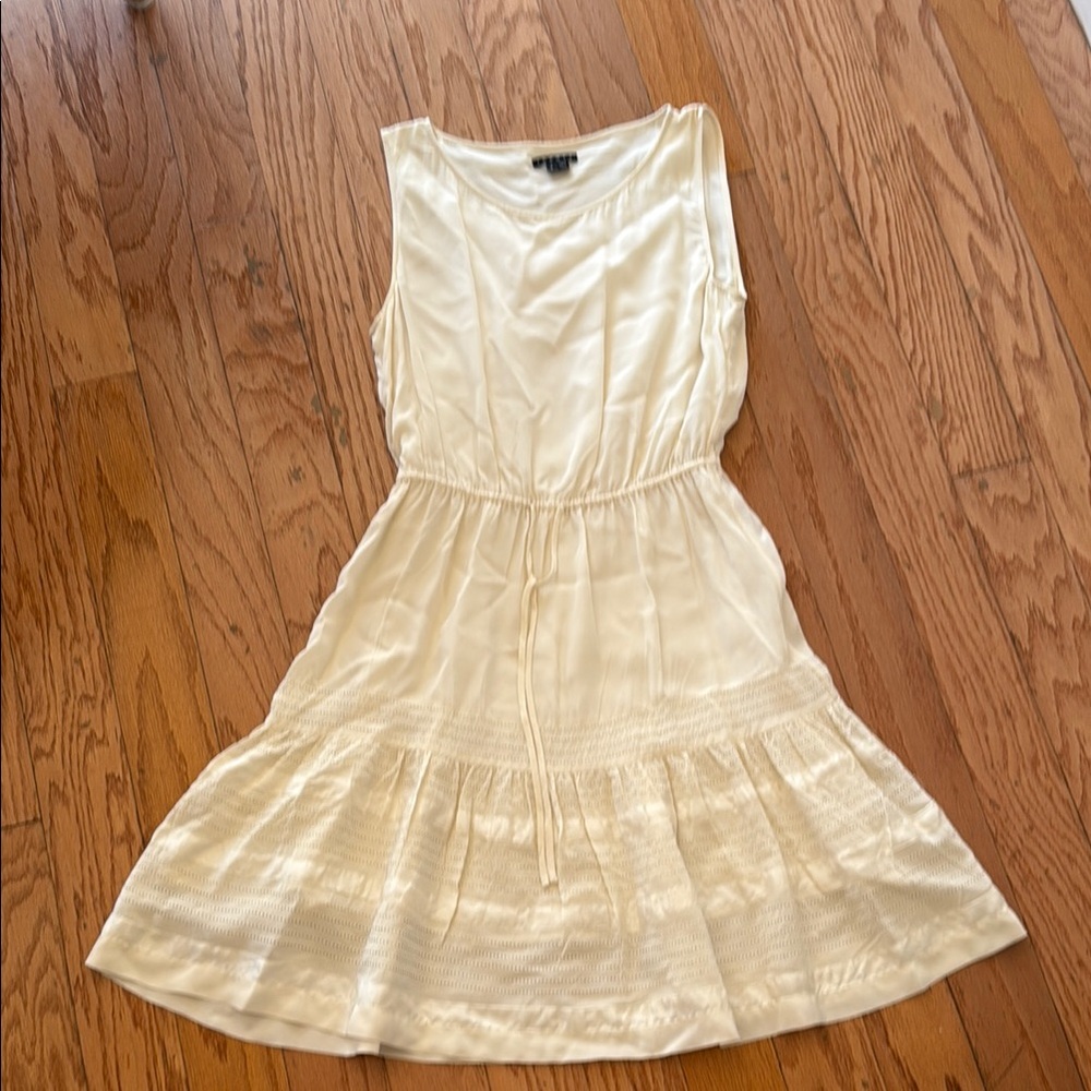 Theory Cream Tiered Ruffled Sundress